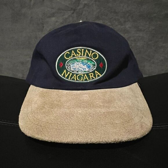 Vintage CASINO NIAGARA Ontario CA Suede Brim 6 Panel Adjustable Hat / One Size - Picture 1 of 2